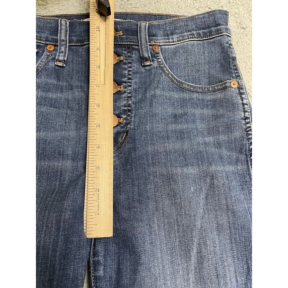 Madewell 10” High Rise Distressed Skinny Jeans Raw Hem Sz 27 Button Fly Stretch - Picture 12 of 12
